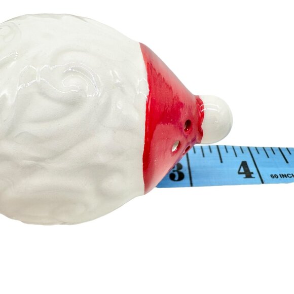 Joy Santa Face Ceramic Salt and Pepper Shaker Set Peppermint Christmas NIB - Picture 6 of 12